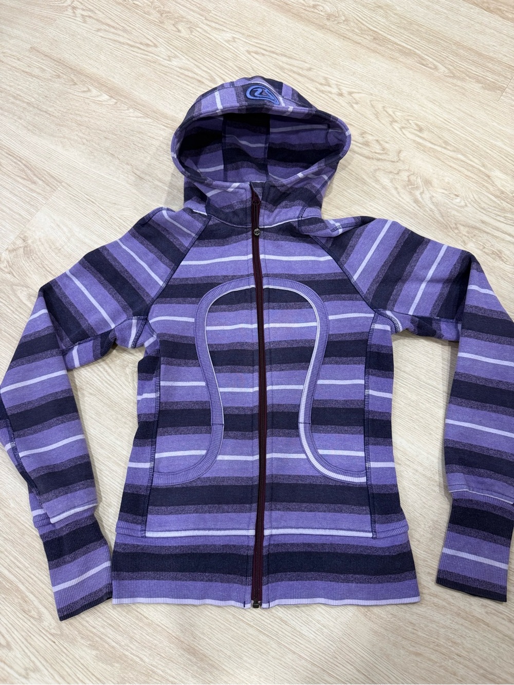 Rare Lululemon Scuba Hoodie | Size 4 | Purple Striped Full Zip | EUC